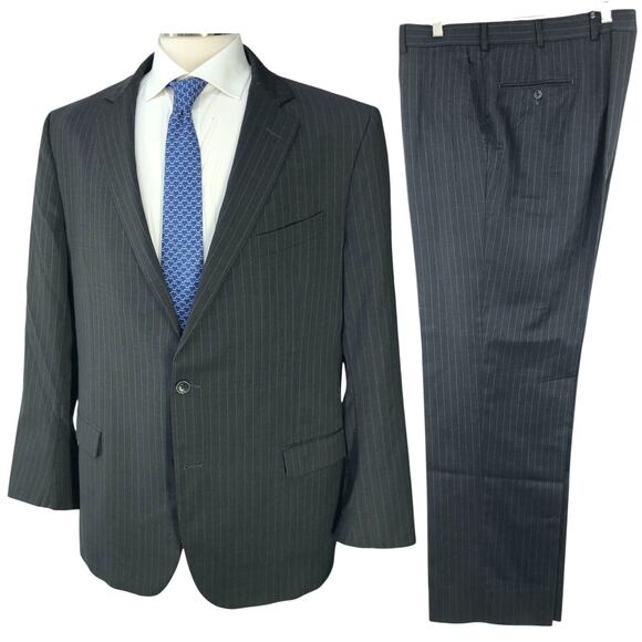 Brooks Brothers 1818 Mens Size 46L Suit Drop 5 Fitzgerald Pinstripe *TINY FLAW - Picture 1 of 16